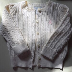 Ralph Lauren baby girl Ivory Cable Knit Cardigan